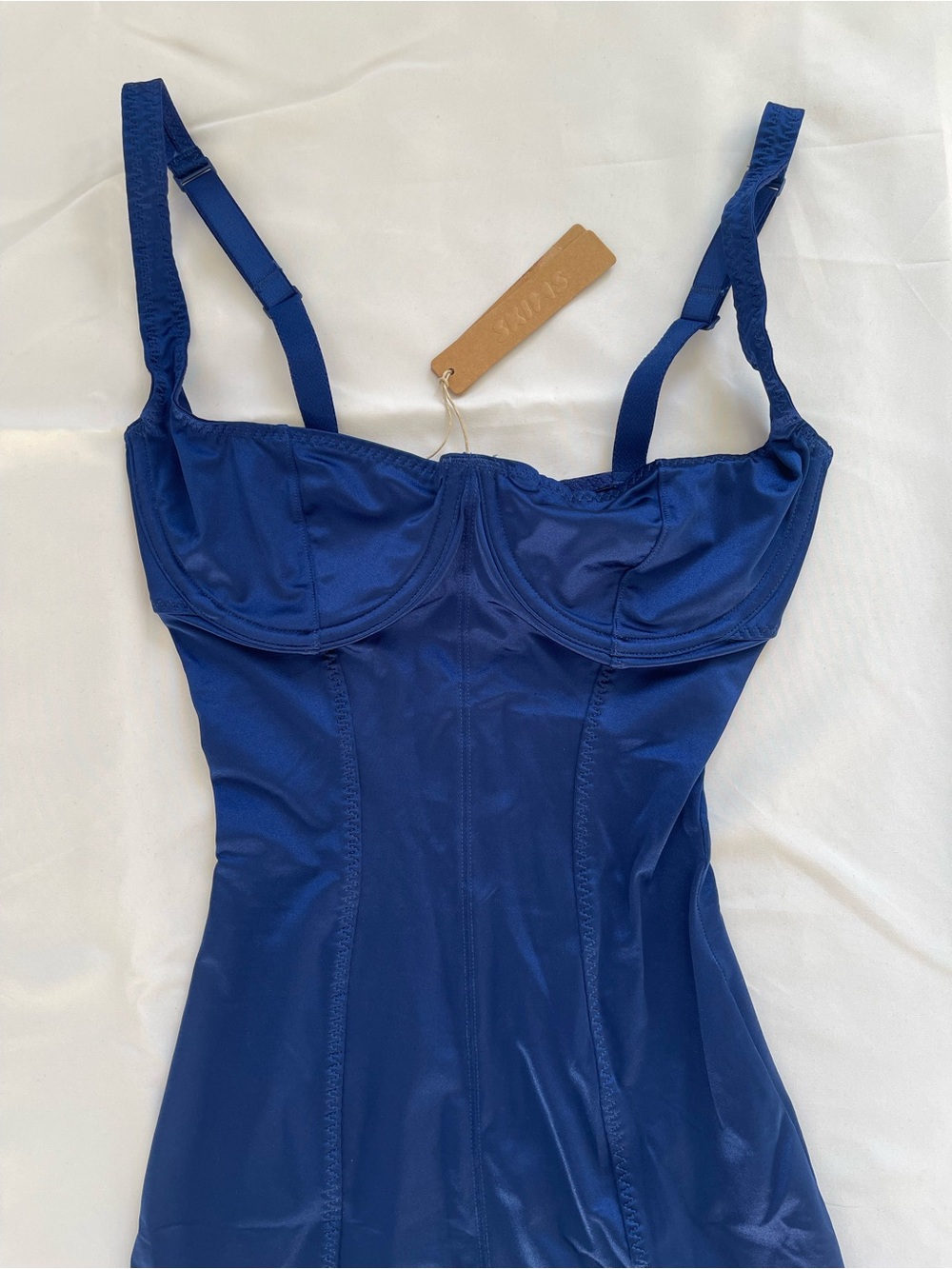 SKIMS Neptune Blue Stretch Satin Underwire Dress